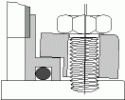 Figure 8. Unevenly tightened split-flange bolts may cause flange to tip up and damage O-ring, as shown above, while over-tightened bolts, below, can bend the flange and bolts